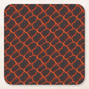 Lava Flow Seamless Pattern Square Paper Coaster
