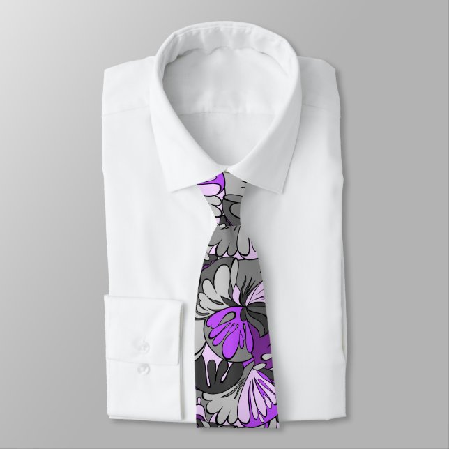 Lava Lamp Floral Retro Two-sided Tie (Tied)