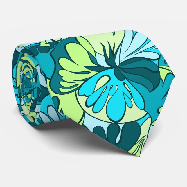 Lava Lamp Floral Retro Two-sided Tie (Rolled)