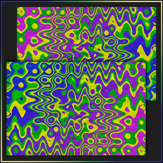 [Lava Lamp] Op-Art Swirls & Dots Purple Blue Green Tissue Paper (Creator Uploaded)