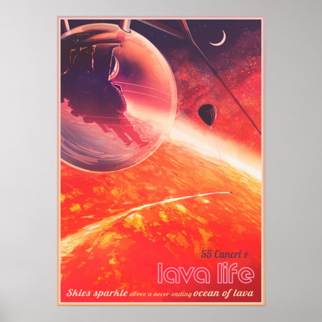 LAVA LIFE at Planet 55 Cancri e NASA JPL Space Poster (Front)
