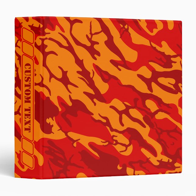 Lava Red Camo Classeur avec titre personnalisé (Devant/Côté)