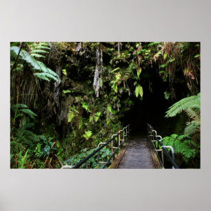 lava tube kilauea crater big island volcano poster