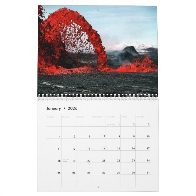 Lava Volcano Wall Calendar (Jan 2026)