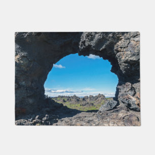 Lava window at Dimmuborgir, Myvatn area - Iceland Doormat