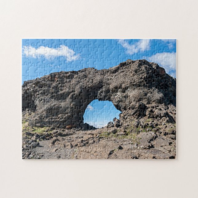 Lava window at Dimmuborgir, Myvatn area - Iceland Jigsaw Puzzle (Horizontal)