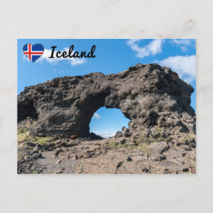 Lava window at Dimmuborgir, Myvatn area - Iceland Postcard