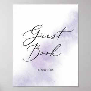 Lavage à l'aquarelle Signe de livre d'or violet