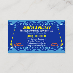 Lavage de pression et modèle de carte de visite de