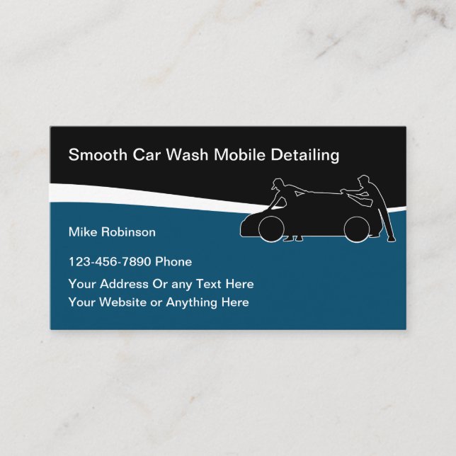 Lavage De Voiture Et Détail Cartes de visite Moder (Devant)