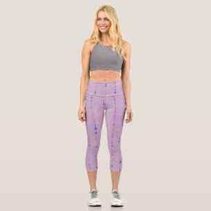 Lavande Capris Leggings rayés Étoiles et points