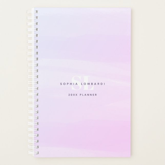 Lavande Chic Simple Lavande Aquarelle Laver Planne (Devant)