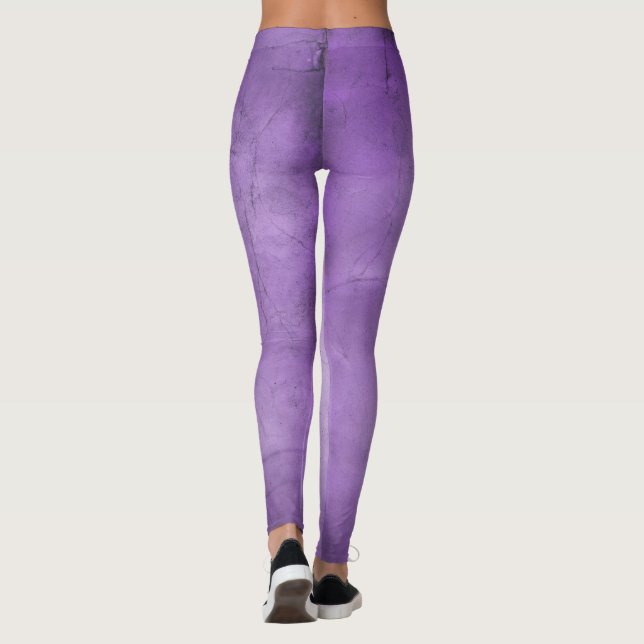 Lavande d'aquarelle chic violet Leggings pour femm (Dos)