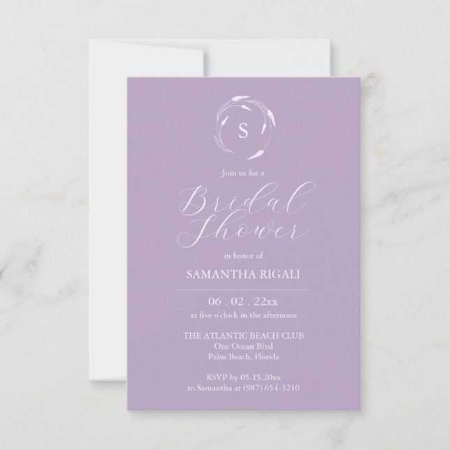 Lavande de douche violette Invitation Lavande Mono (Devant)