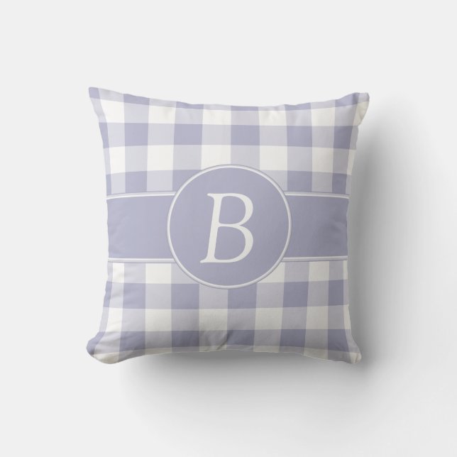 Lavande de Monogramed et coussin blanc de guingan