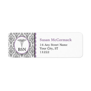 Lavande de noir de caducée de damassé de BSN RN