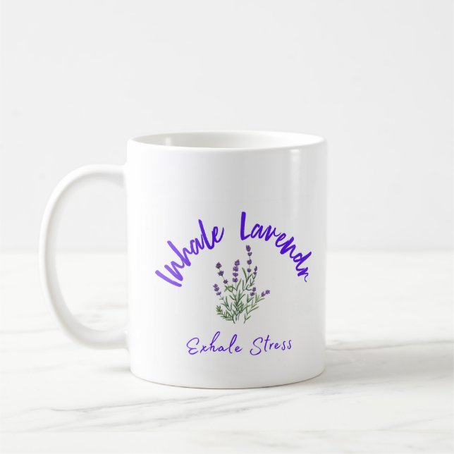 Lavande d'inhalé, Mug de stress d'expale (Gauche)