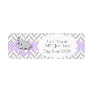 Lavande, Eléphant gris blanc Baby shower 2
