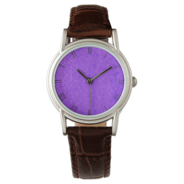 Lavande en mosaïque violette, Montre poignet femme (devant)