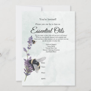 Lavande et abeilles Essential Oil Class Invitation