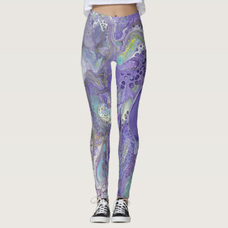 Lavande et Pastel Leggings Abstraits - "Naomi"