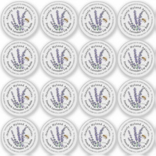 Lavande Étiquette Lavande 1,33" Lip Balm 0,5 oz mé