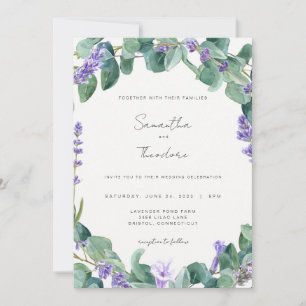Lavande Faire-part de mariage vert violet moderne