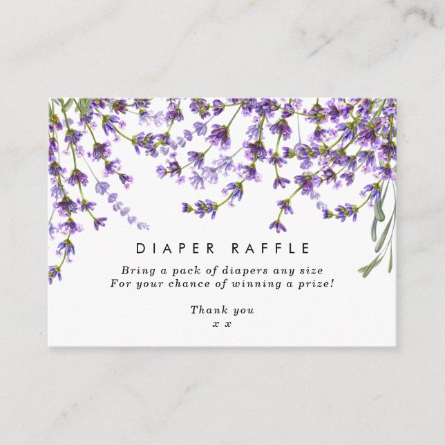 lavande florale Diaper Carte de boîtier (Devant)