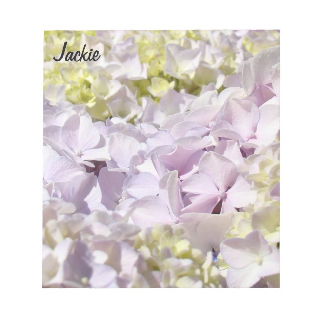 Lavande Florale Hydrangea Bloc-notes Votre nom per (Devant)