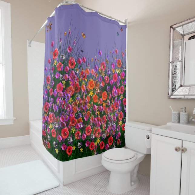 Lavande Flower Gardens Douche rideau (En situation)