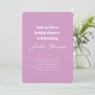 Lavande Invitation pour Mariage Moderne Calligraph