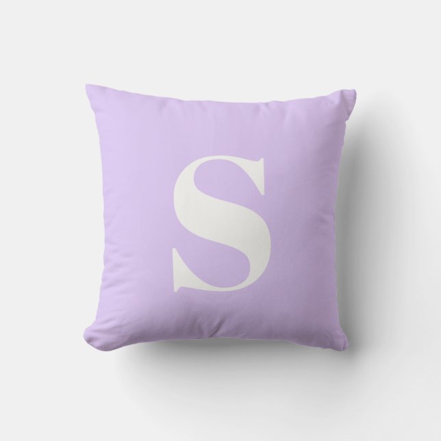 Lavande Lumière Coussin extérieur monogramme initi (Recto)