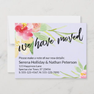 Lavande Nous Avons Déplacé Carte Fleurs Aquarelles