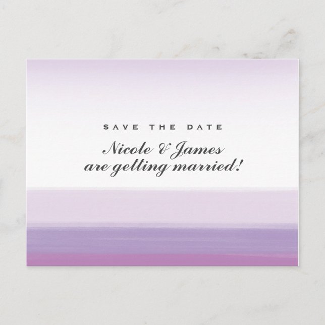 Lavande Purple Aquarelle Enregistrer La Date Carte (Devant)