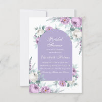 Lavande Purple Floral Douche nuptiale Invitation