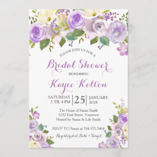 Lavande Purple invitation de douche nuptiale