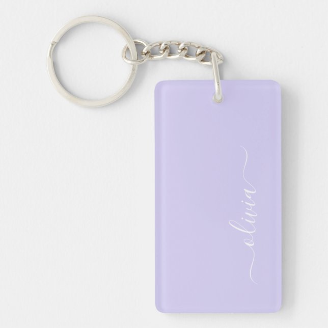 Lavande Purple Script Moderne Fille Monogramme Nom (Devant)
