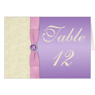 Lavande, rose, et carte ene ivoire de nombre de