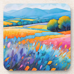 "Lavande Serenité". Wide Landscape Provence Coaster