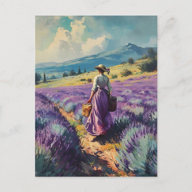 Lavande Serenity : Carte postale Provence Vintage (Devant)