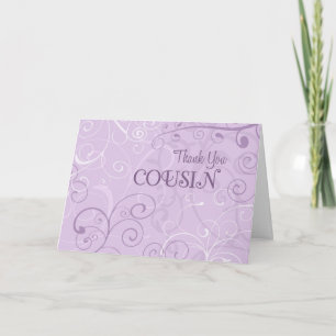 Lavande Tourne Cousin Merci Bridesmaid Card