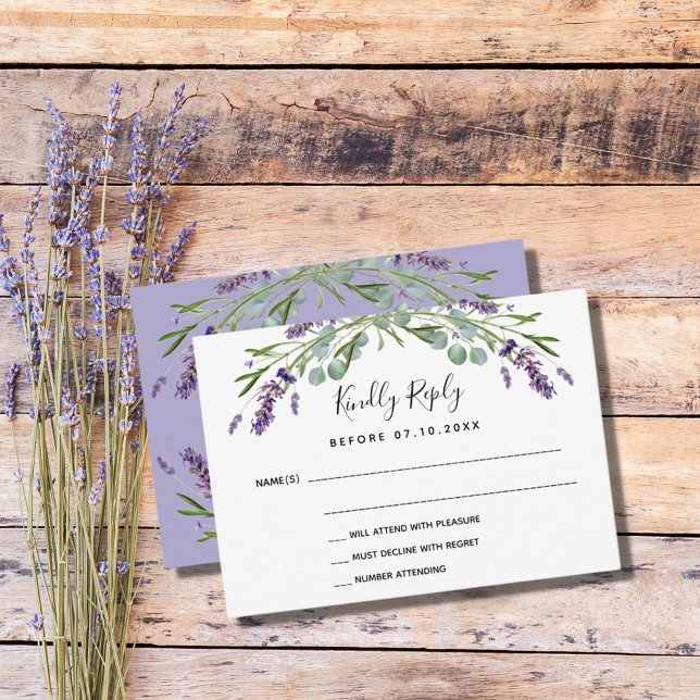 Lavande violet verdure réponse mariage RSVP (Créateur téléchargé)