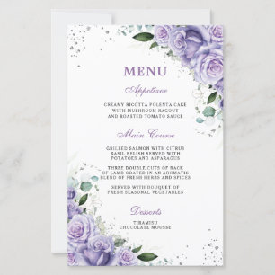Lavande violette Lavande Florale Mariage Menu nupt