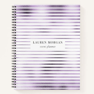 lavander bandes métalliques Carnet monogramme