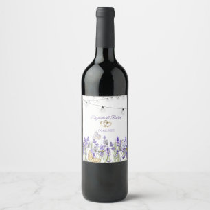Lavander Butterflies Botanical Wine Label