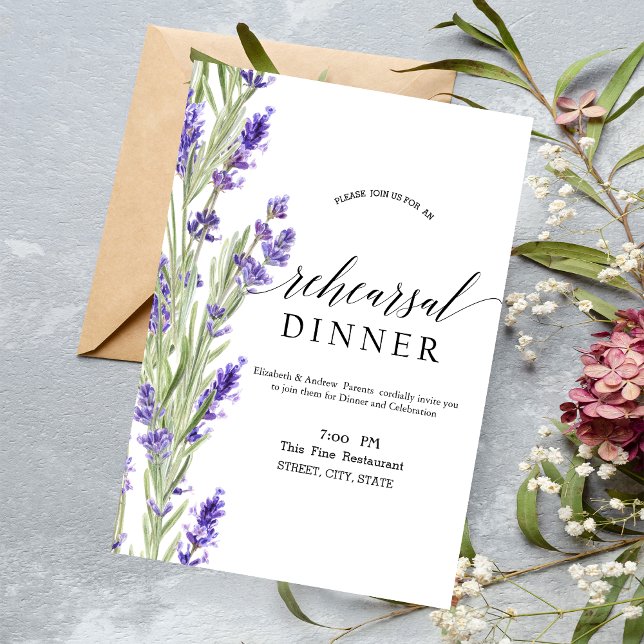 Lavander Greenery Rehearsal Dinner   Invitation (Creator Uploaded)