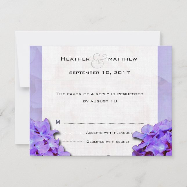 Lavander Hydrangeas RSVP (Front)