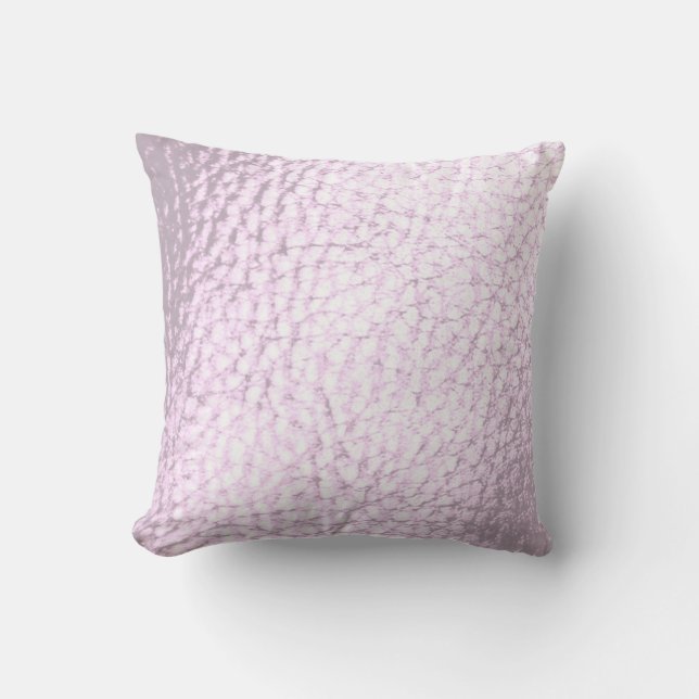 Lavander Pearl  Faux Leather Design Throw Pillow (Front)