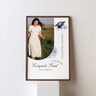 Lavander Purple Floral Graduation welcome sign