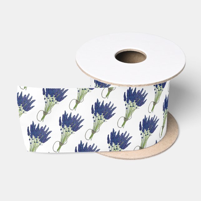 Lavandula Lavender Bunch Herb Purple Flower Garden Satin Ribbon (Spool)